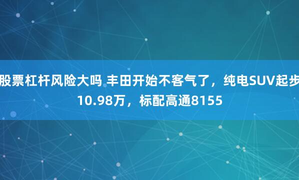 股票杠杆风险大吗 丰田开始不客气了，纯电SUV起步10.98万，标配高通8155