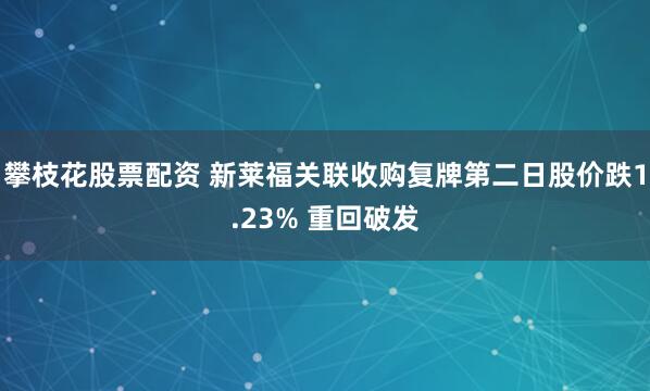 攀枝花股票配资 新莱福关联收购复牌第二日股价跌1.23% 重回破发