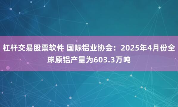 杠杆交易股票软件 国际铝业协会：2025年4月份全球原铝产量为603.3万吨