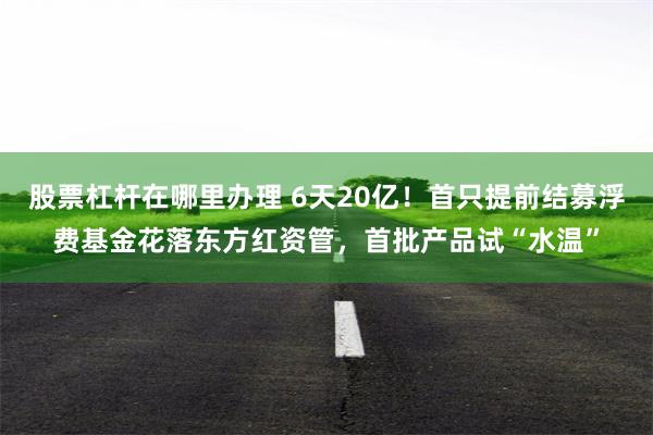 股票杠杆在哪里办理 6天20亿！首只提前结募浮费基金花落东方红资管，首批产品试“水温”